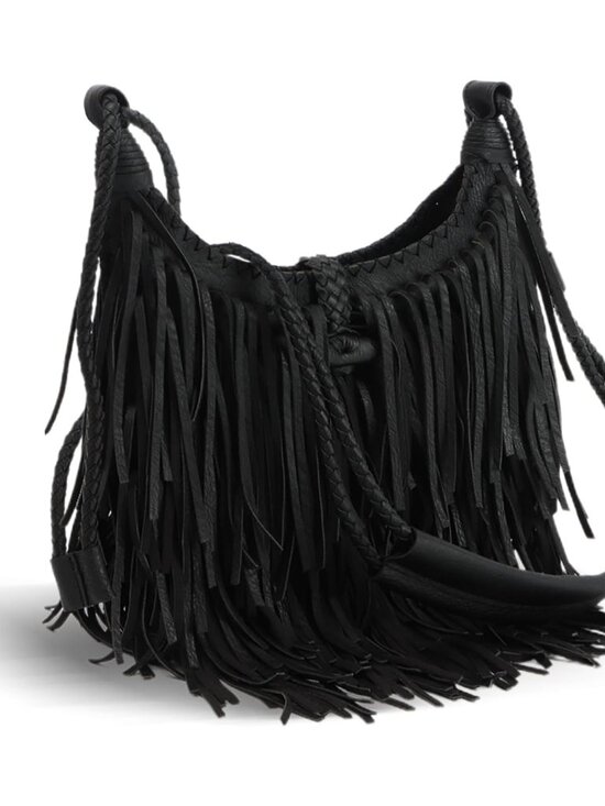 Handbags - Vintage Fringe hobo bags for Women Vegan Faux Suede Leather Tassel Crossbody Bag